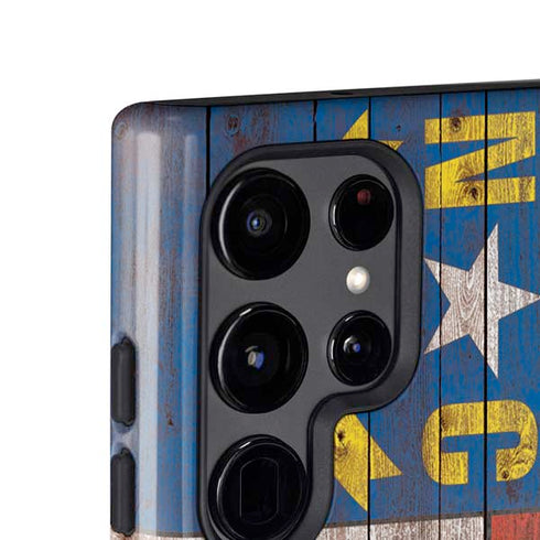 North Carolina Flag Dark Wood Galaxy S25 Ultra Impact Case